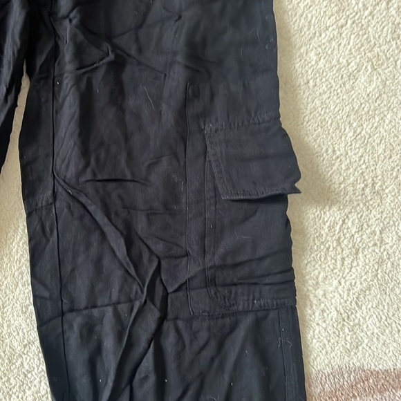 Soft Surroundings Black Linen Blend Cargo Pants - Picture 4 of 5